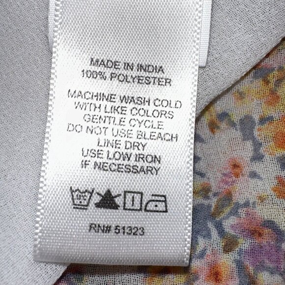 1 State Floral Blue Pink Women's Keyhole Blouse Flowy Flutter Sleeves 3x - Picture 6 of 8